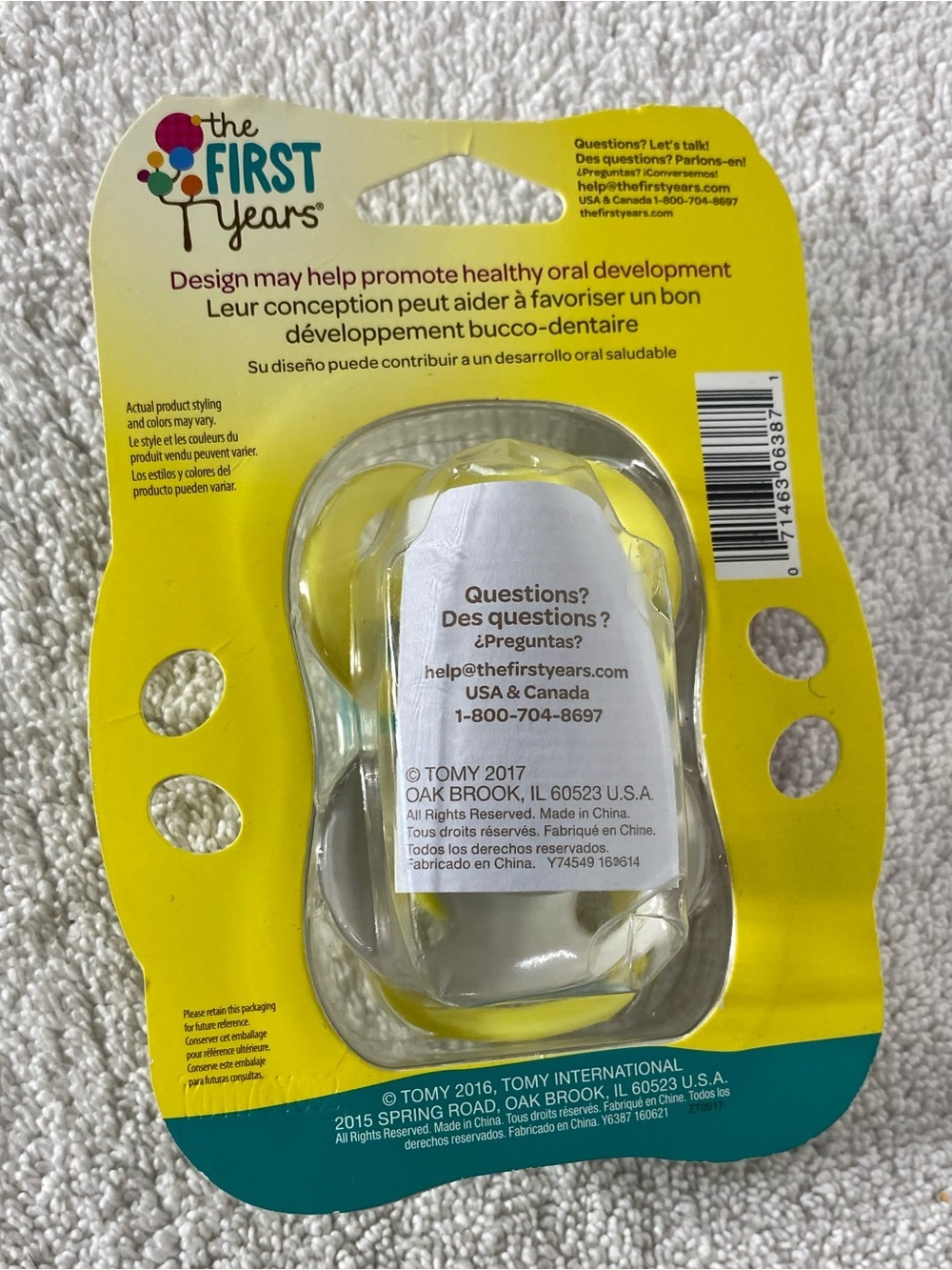 5/$35 The First Years Orthodontic Pacifiers 3-6 Months Elephant 2 Pack NEW - Picture 2 of 12